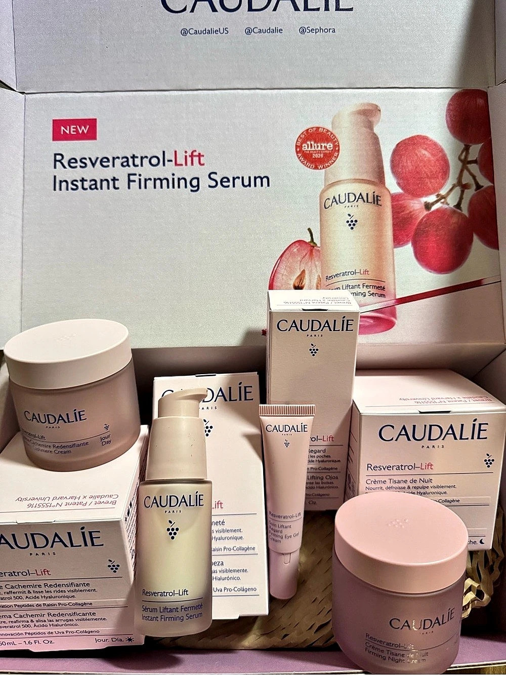 Caudalie Resveratrol-Lift Instant Firming complete Skincare Set NWT (NEW)
